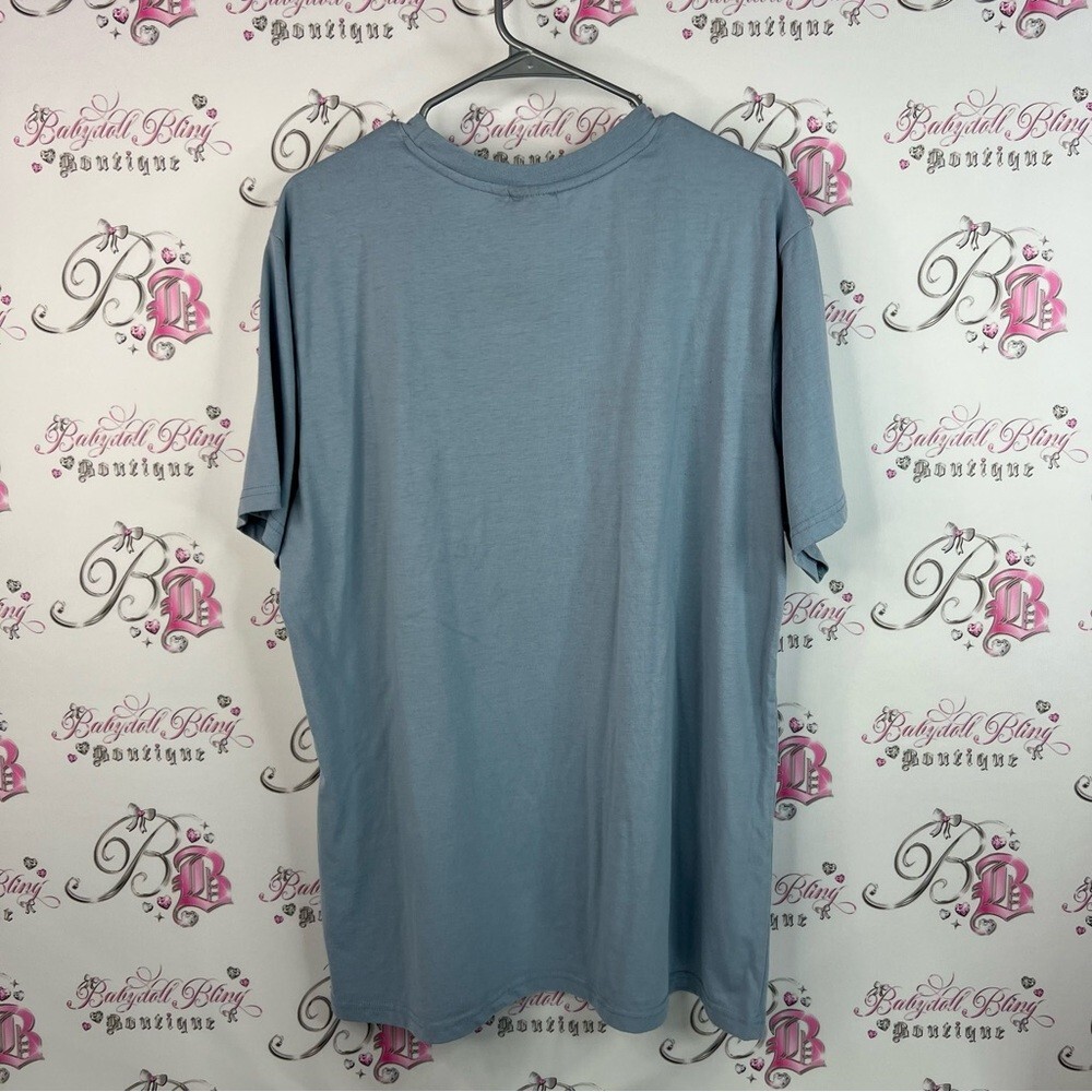 Lonsdale London tshirt top graphic navy white Men's Gray Short Sleeve Tee image 2