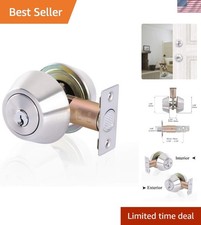 High-Security Double-Sided Deadbolt Lock with Adjustable Cylinder, Easy Install
