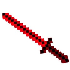 Minecraft Light Up 24" LED Pixel Sword RED Sounds Flashing Toy Cosplay VIDEO