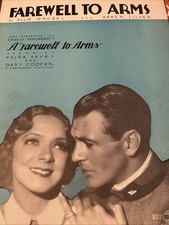 FAREWELL TO ARMS 1933 Sheet Music by Wrubel & Silver, Gary Cooper, Helen Hayes