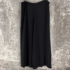 Eileen Fisher Size M Wide Leg Cropped Culotte Trousers Pants Black Women