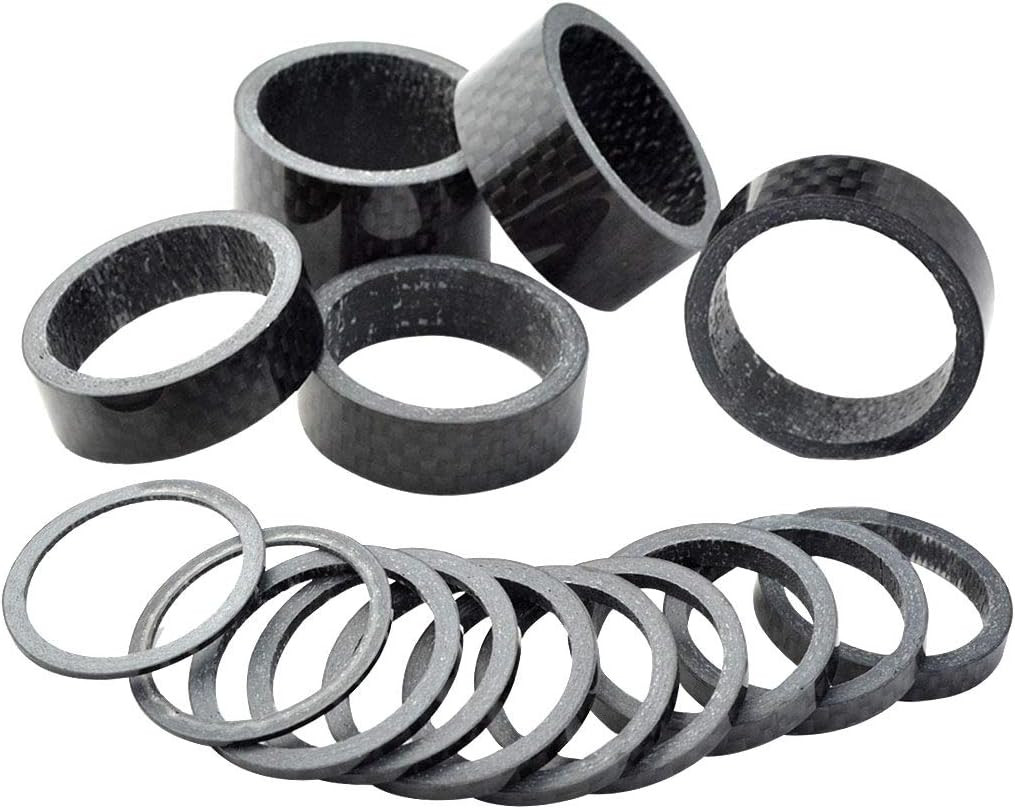 15 Pcs Headset Spacer for Bicycle, 7 Sizes Carbon Fiber Road Bicycle Stem Heads