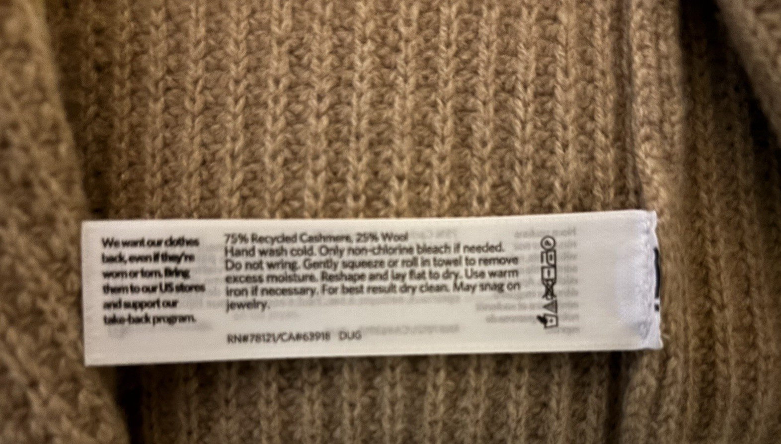 NWT Eileen Fisher Honey Recycled Cashmere Blend Open Cardigan $448 L