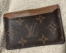 Louis Vuitton Monogram Porte Cartes Sampur Brown Card Case Authentic Used