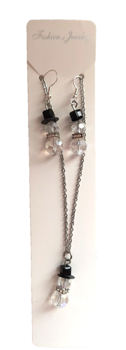 New Women's Earrings and Necklace Gift Set Acrylic 1 Inch Snowmen Crystals - Picture 7 of 17
