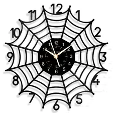 12 Inch Spider Web Vinyl Record Wall Clock, Spider Decoration Home Theme Wall...