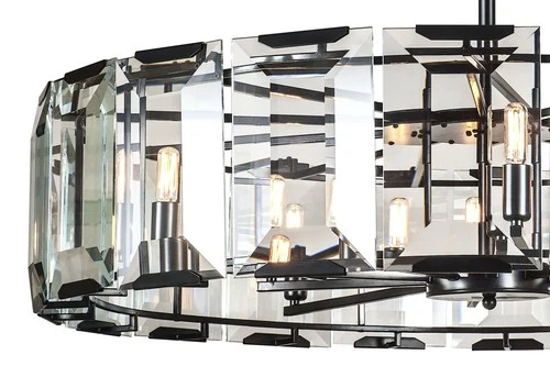 Elegant Lighting 1211D43 Monaco 10 Light 43"W Glass Chandelier - Black - Picture 5 of 5