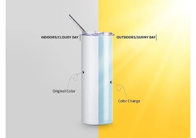 Signmart  - Sublimation UV-Farbwechsel-Tumbler - weiß zu blau - 20oz/600ml