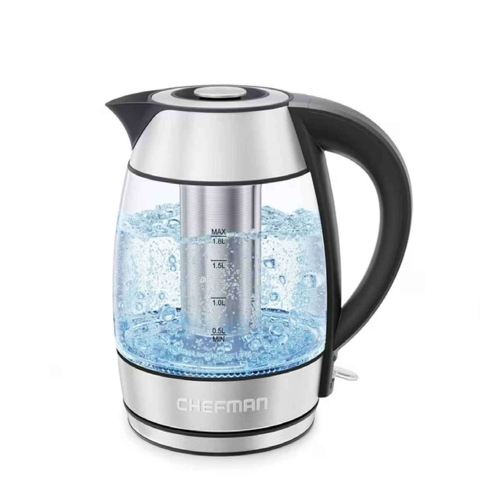 Chefman RJ11-18-TI-WMC Easy-Steep 1,8L Electric Kettle with Tea Infuser,