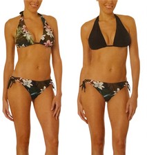 Hurley Woman s Reversible Bikini L 2 Piece Set Swimwear Swimsuit Black