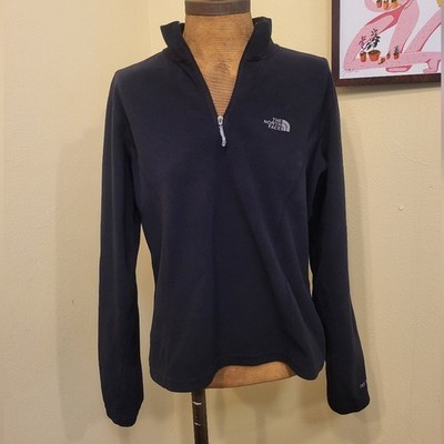 The North Face Black Quarter-Zip Black TKA 100 Fleece Pullover Womens Medium