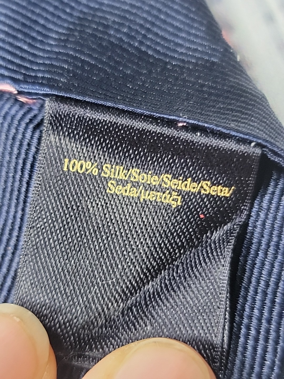 VTG BROOKS BROTHER “Red Fleece” Silk Navy Pink Polka Dot Tie USA thumbnail 4