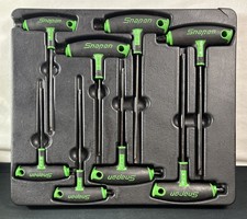 Snap-on 8 Pc. Green Soft Grip T-handle L-shaped Torx Set T10-t45 - Awsgt800