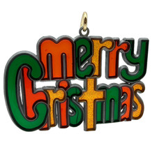 Vintage MERRY CHRISTMAS Suncatcher Christmas Ornament Holiday Makit Bakit