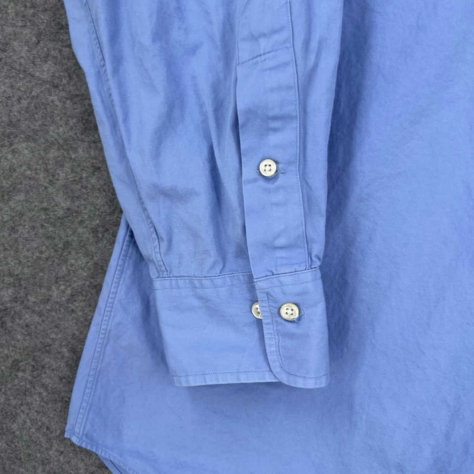 Camisa Polo Ralph Lauren Abotonada Para Hombre 17/32/33 Azul Calce Clásico Manga Larga Foto 4 de 4