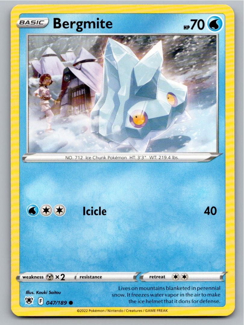 2022 POKEMON BERGMITE ASTRAL RADIANCE 047/189 C NM A91685 FREE S&H