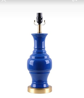   Grace Mitchell 27 ''Inch Blue Ceramic Table Lamp Gold Metal Base  $150 each 