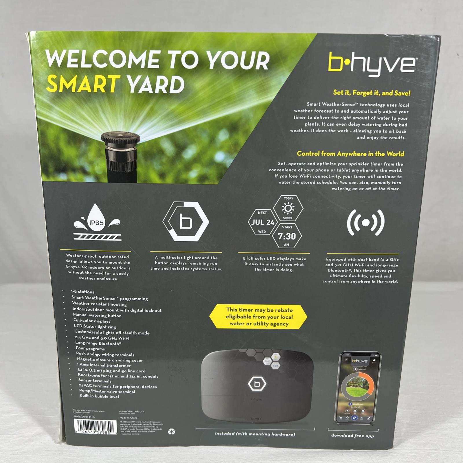 NEW Orbit 57985 B-Hyve XR 8-Zone Smart Wifi Indoor/Outdoor Sprinkler Controller