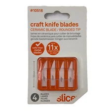 Slice Straight Edge Ceramic Craft Blades #10518 Finger-Friendly Pack Of 4 Blades