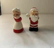 VTG 1950s Mrs Claus And Santa Salt & Pepper S...