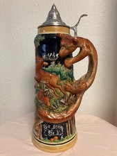 Fox Hunt German Beer Stein - Bierkrug mit Jagdmotiv - 2 Liter - TOP Zustand