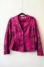 Additions by Chico's Purple Blazer jacket 1 paisley floral M Artsy Art to wear