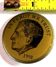 In Perot We Trust Ross Perot Campaign Button Pin Pre-owned
