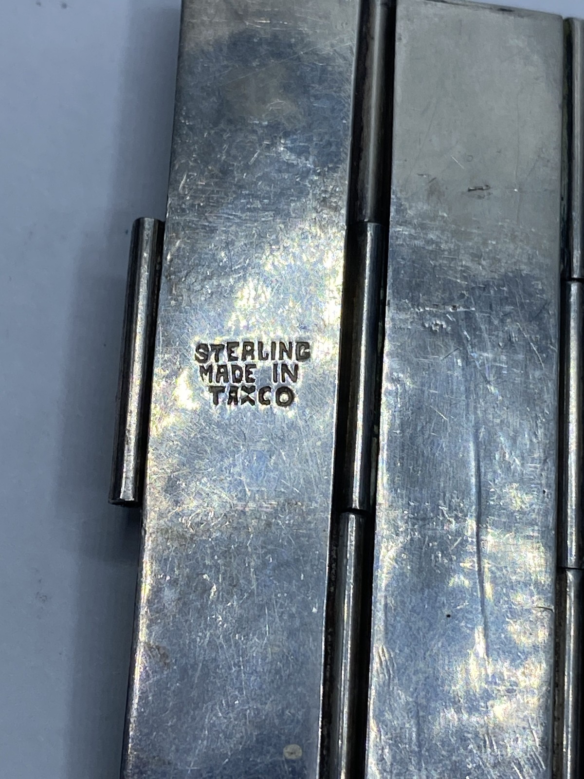 Sterling Silver Column Link Pull Pin Closure Stat… - image 6