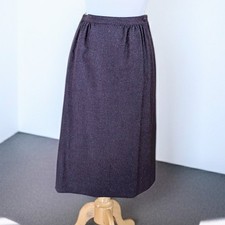 Vintage 1970s Pendleton Purple Wool Pencil Skirt Size 10 Side Button Pockets
