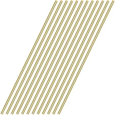Brass Solid Round Rod Lathe Bar Stock, 1/8x12（12 PCS）, brass 