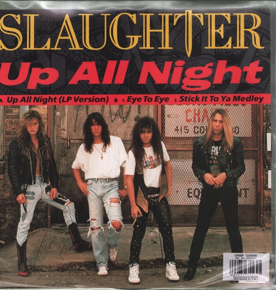SLAUGHTER (ROCK/METAL GROUP) UP ALL NIGHT 12" VINYL 3 track limited edition pic - Image 2 of 2