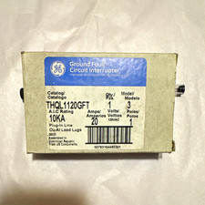 GE THQL1120GFT GFI Circuit Breaker 20A 120V 1-Pole Plug-In Load Lugs