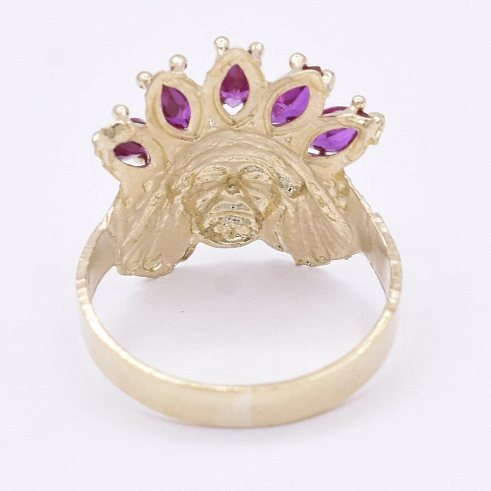 Anillo de oro macizo de 10 quilates para mujer indio nativo americano oro amarillo Foto 3 de 4