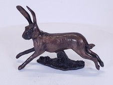 Robert Crutchley Running Hare solid bronze sculpture 622g (NOT Resin) *RARE*