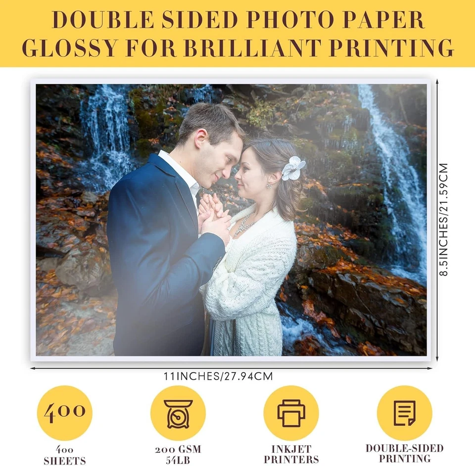 8.5 x 11 Glossy Card Stock - 400 Double-Sided Sheets for Photos & Greeting Cards - Image 4 of 4