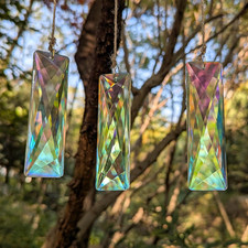 Iridescent Crystal Prism Suncatcher,3Pc Rectangular DIY Suncatcher for Windows H
