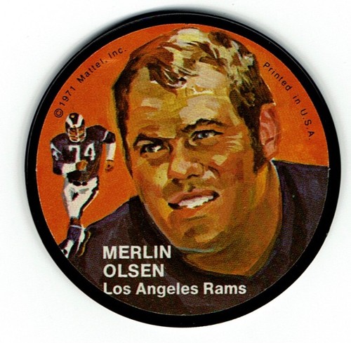 1971 Mattel Instant Replay Records Merlin Olsen Los Angeles Rams