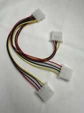 4- 4 Pin Molex Male 3 Port Molex IDE Female Power Supply Splitter Adapter Cable