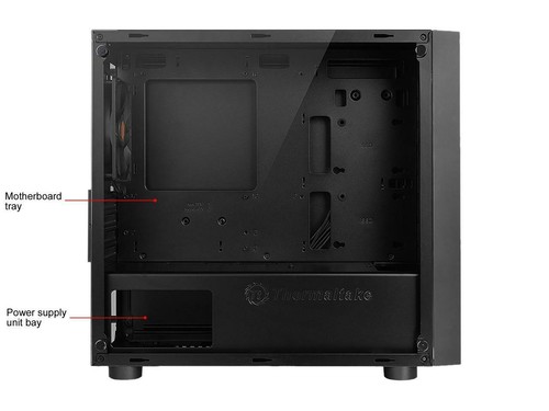 Thermaltake Versa H18 Tempered Glass Black SPCC Micro ATX Gaming Computer Case C - Picture 8 of 12