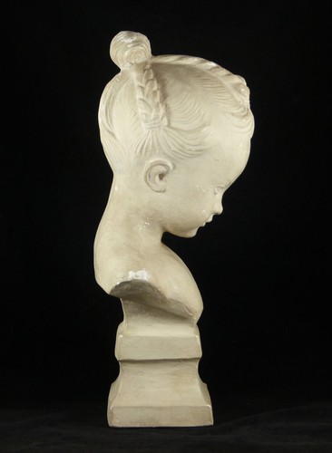 "Gipsbüste eines Mädchens/Buste de Jeune Girl aux mattes after Jacques Saly 16,5" - Bild 5 von 12