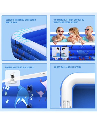 Inflatable Swimming Pools, FUNAVO Inflatable Pool for kids, Kiddie, Toddler, Adu - 第 4/9 張圖片