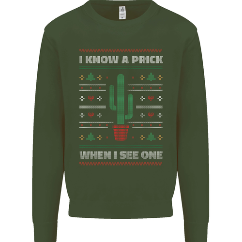 Funny Christmas Cactus Prick Kids Sweatshirt Jumper - Picture 42 of 87