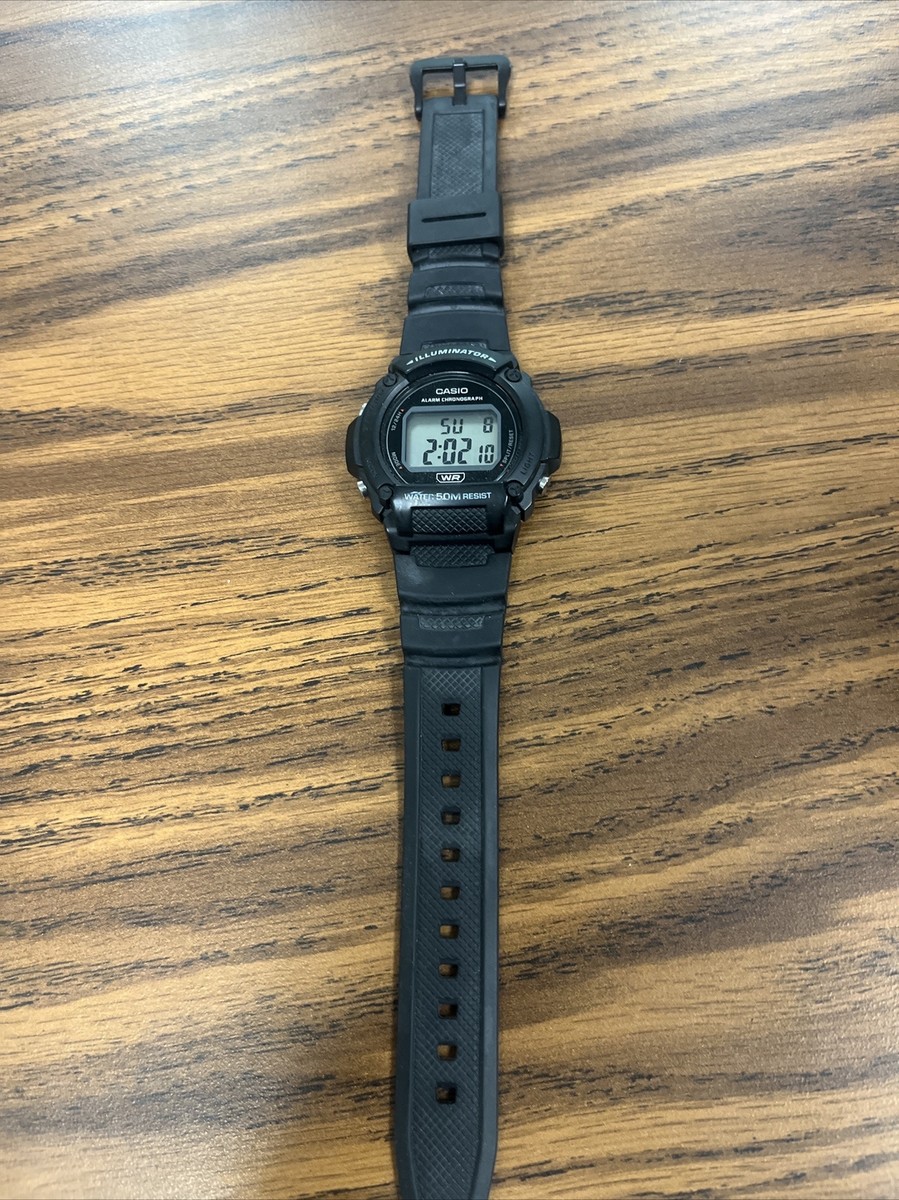 Casio W-219H Original Gray Digital Mens Watch Stopwatch Alarm 50M