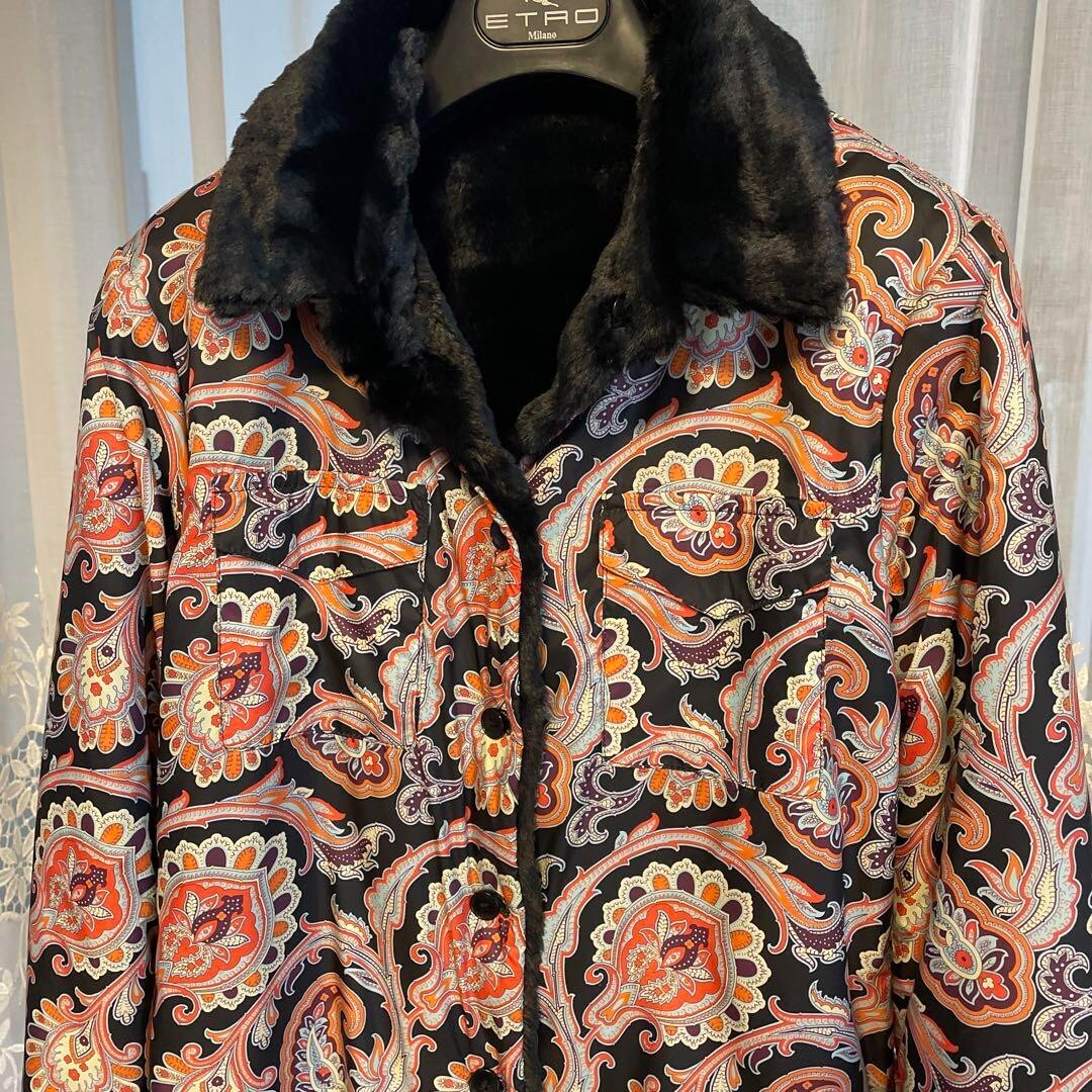 ETRO Reversible Jacket Coat Size 40 M Length 27.5in Fur coat New