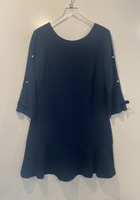 Chadwicks of Boston Navy Blue Shift Dress Womens Size 14 (1397)