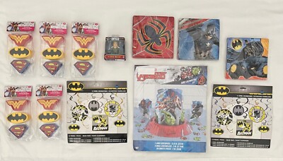 Marvel DC Super Hero Birthday Party Decorations Favors Supplies NEW 78-Piece
