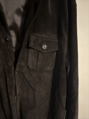 Giacca leggera camicia pelle scamosciata marrone Y2K GAP vintage anni 2000 XL - Foto 8 di 8
