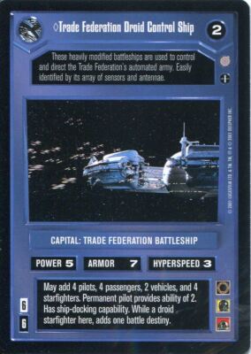 Star Wars CCG Coruscant Rare Trade Federation Droid Control Ship