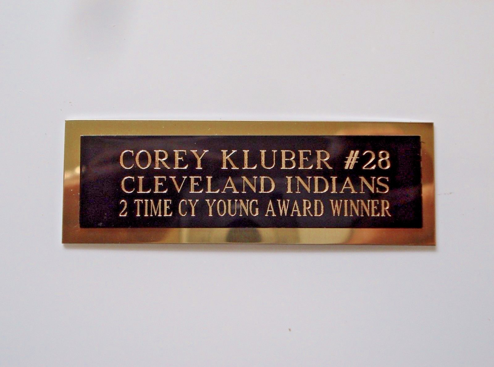 Corey Kluber Nameplate For An Autographed Baseball Ball Card Plaque 1
