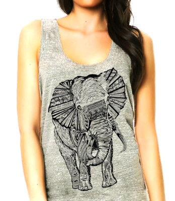 elephant tank top- Queen Apparel- 100 cotton